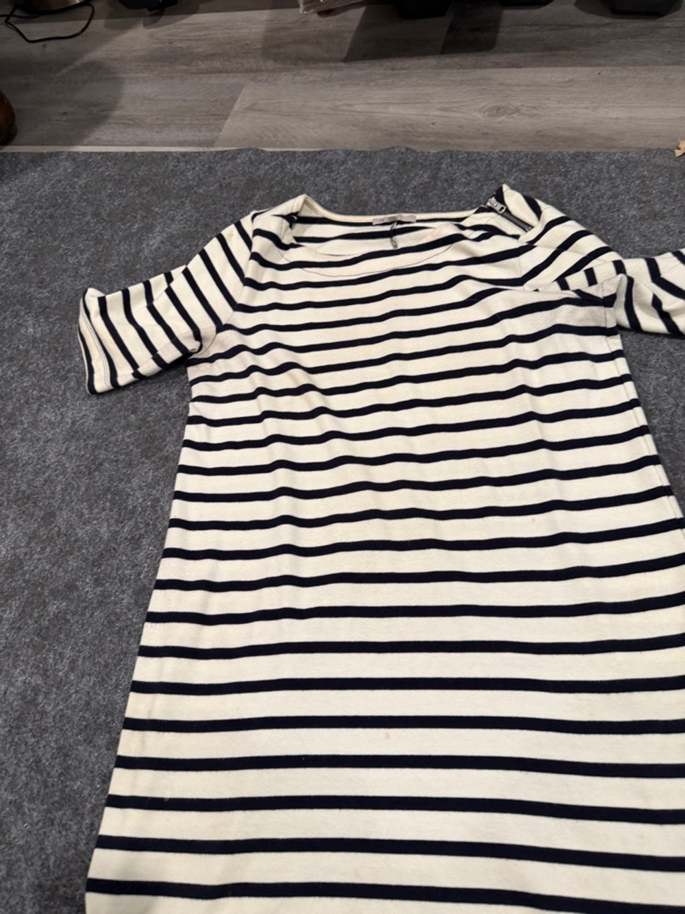 GAP Black and White Striped Midi Dress